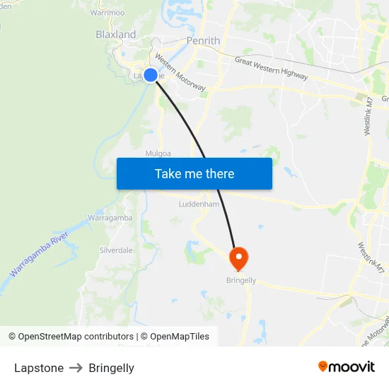 Lapstone to Bringelly map
