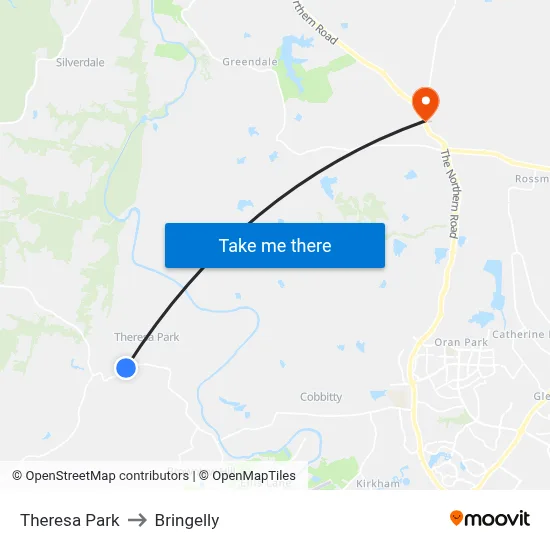 Theresa Park to Bringelly map