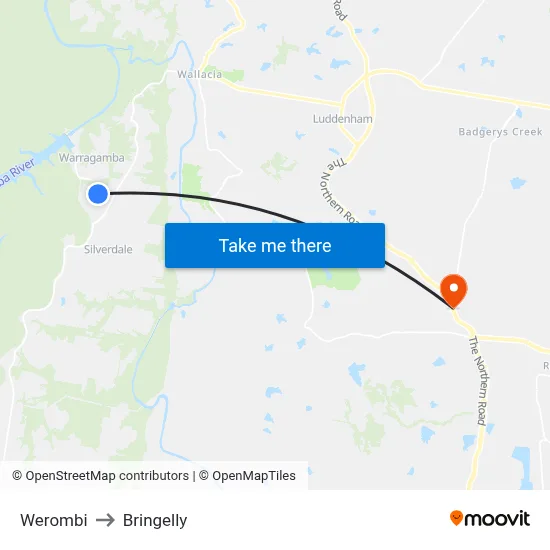 Werombi to Bringelly map