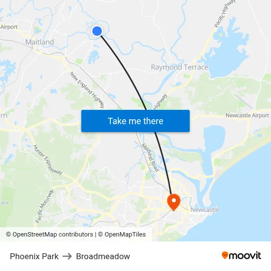 Phoenix Park to Broadmeadow map