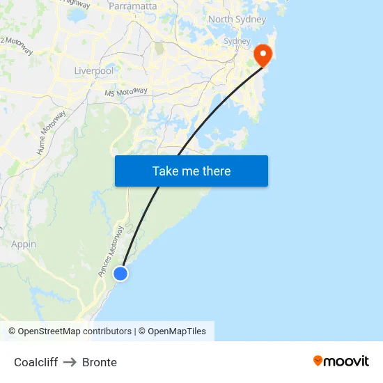 Coalcliff to Bronte map