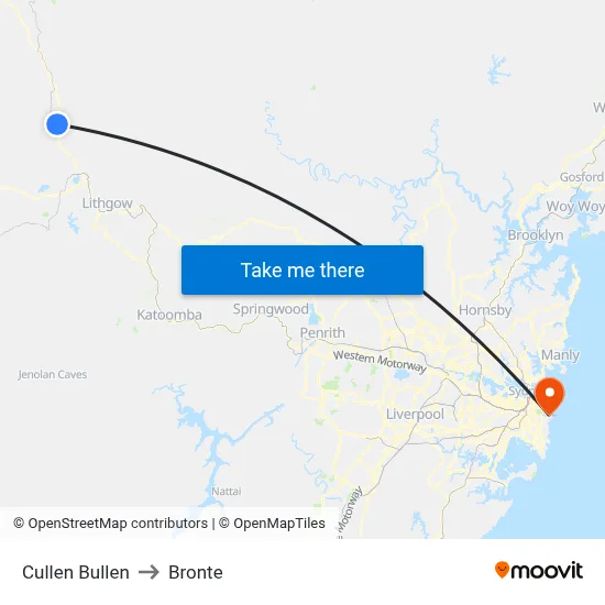 Cullen Bullen to Bronte map