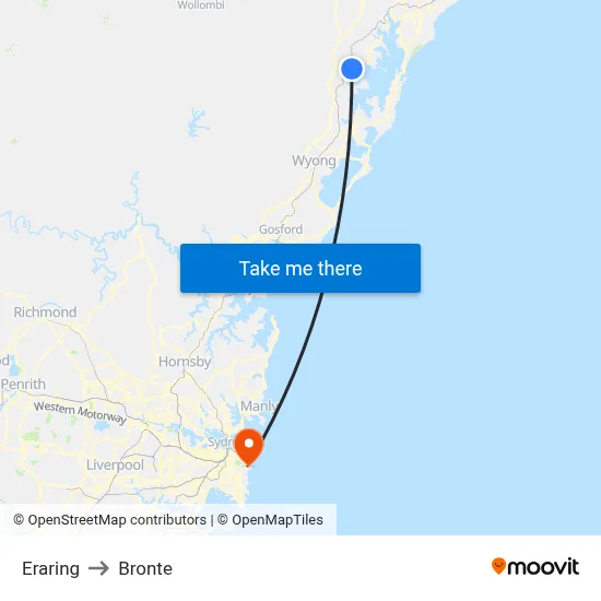 Eraring to Bronte map