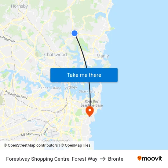Forestway Shopping Centre, Forest Way to Bronte map