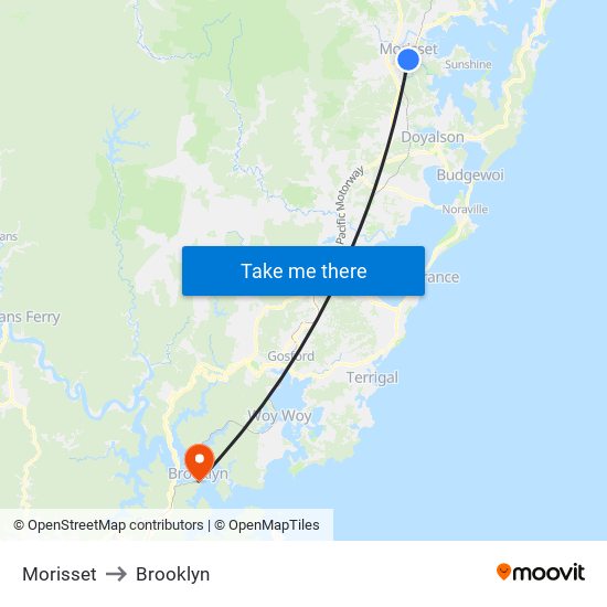 Morisset to Brooklyn map