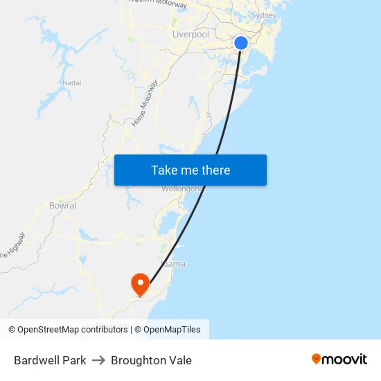 Bardwell Park to Broughton Vale map