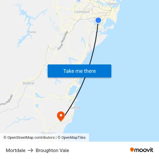 Mortdale to Broughton Vale map