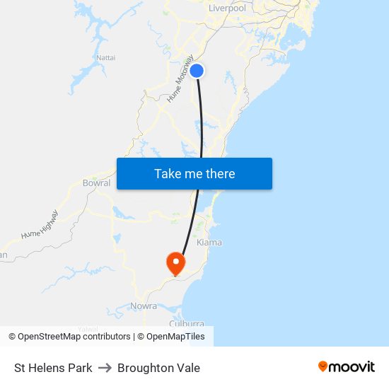 St Helens Park to Broughton Vale map