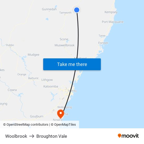 Woolbrook to Broughton Vale map