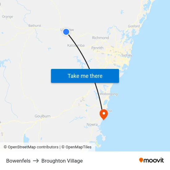 Bowenfels to Broughton Village map