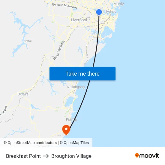 Breakfast Point to Broughton Village map