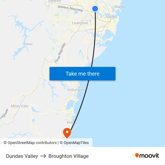 Dundas Valley to Broughton Village map