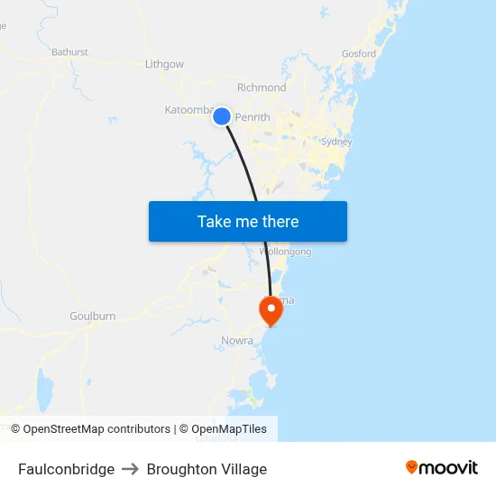 Faulconbridge to Broughton Village map