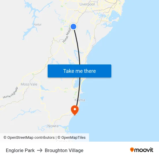 Englorie Park to Broughton Village map