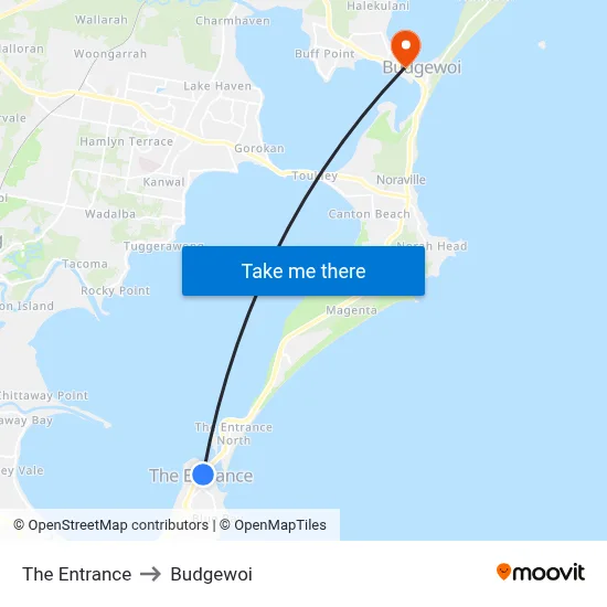 The Entrance to Budgewoi map