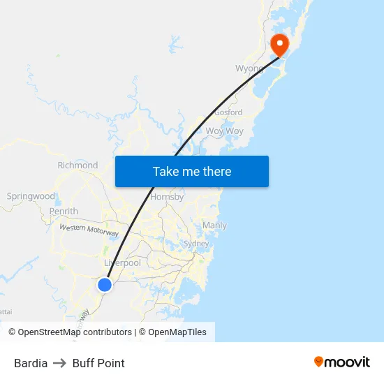 Bardia to Buff Point map