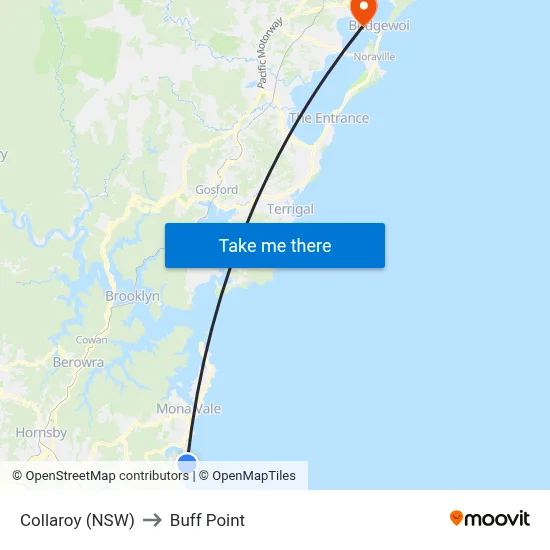 Collaroy (NSW) to Buff Point map