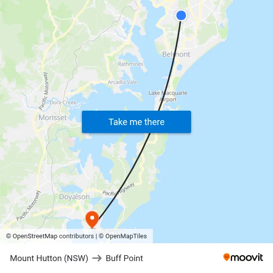 Mount Hutton (NSW) to Buff Point map