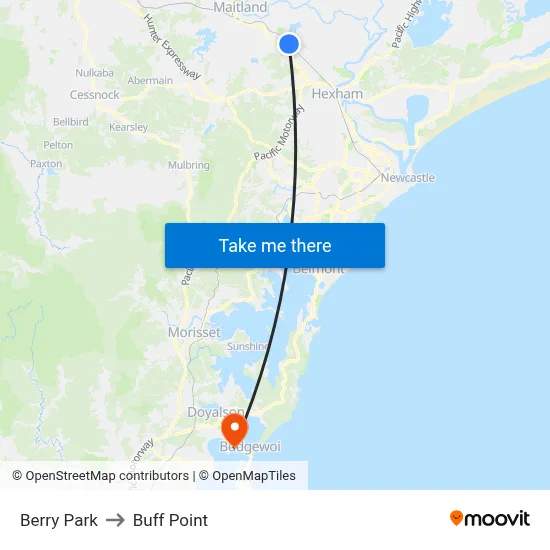Berry Park to Buff Point map