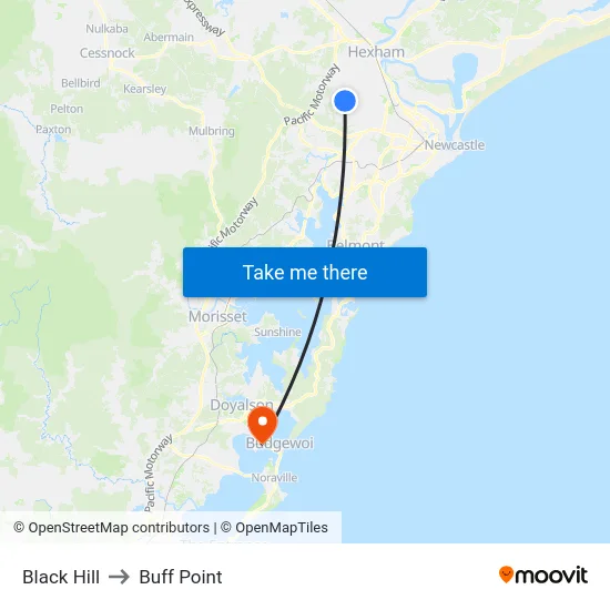 Black Hill to Buff Point map