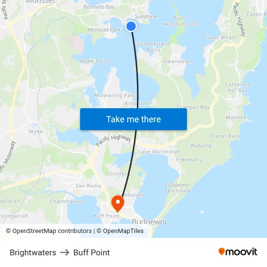 Brightwaters to Buff Point map