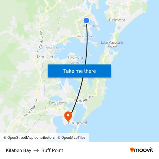 Kilaben Bay to Buff Point map