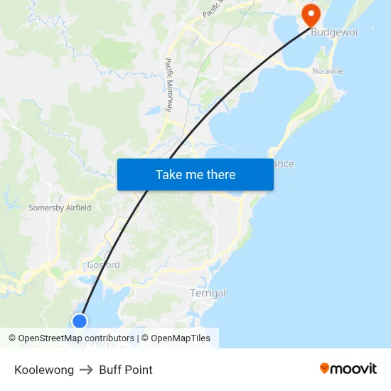 Koolewong to Buff Point map
