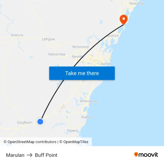 Marulan to Buff Point map