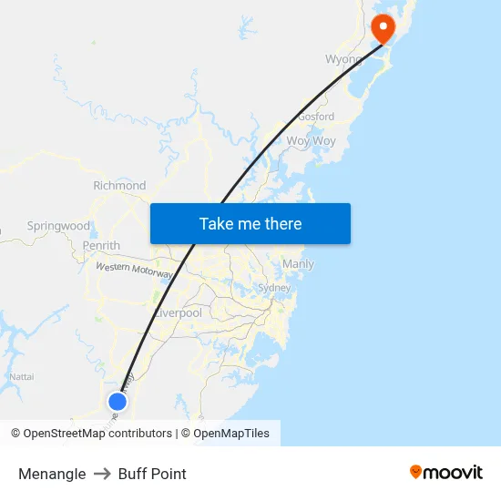 Menangle to Buff Point map