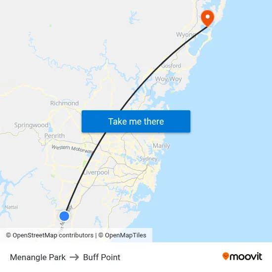 Menangle Park to Buff Point map
