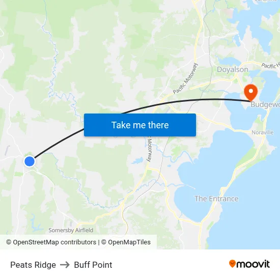 Peats Ridge to Buff Point map