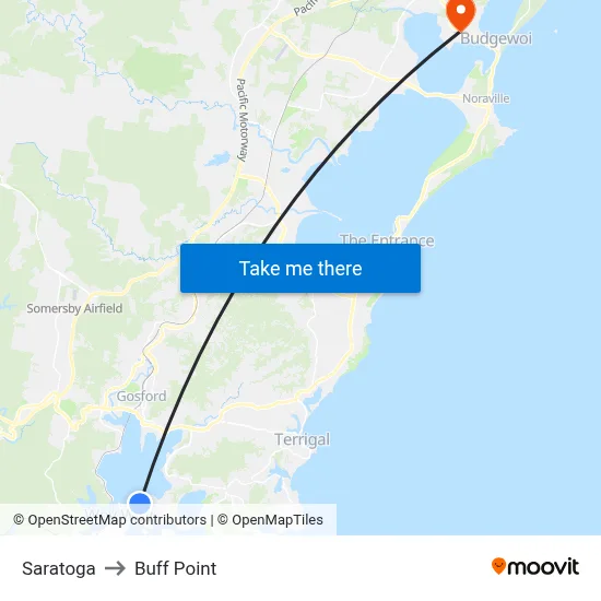 Saratoga to Buff Point map