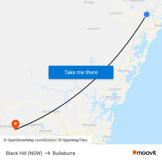 Black Hill (NSW) to Bullaburra map