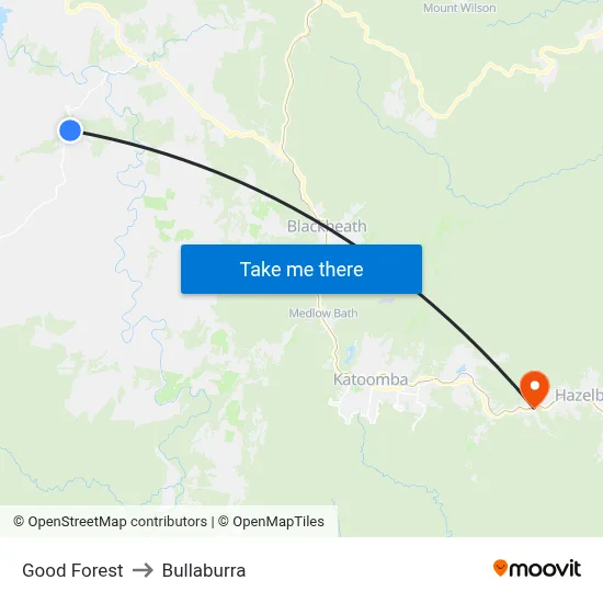Good Forest to Bullaburra map