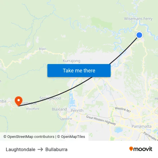 Laughtondale to Bullaburra map