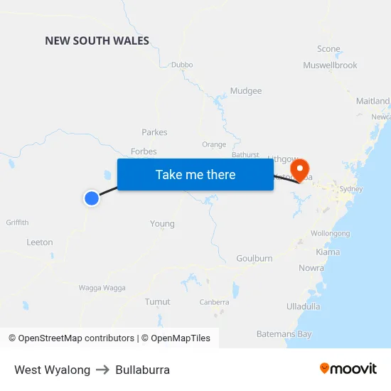 West Wyalong to Bullaburra map
