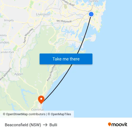 Beaconsfield (NSW) to Bulli map