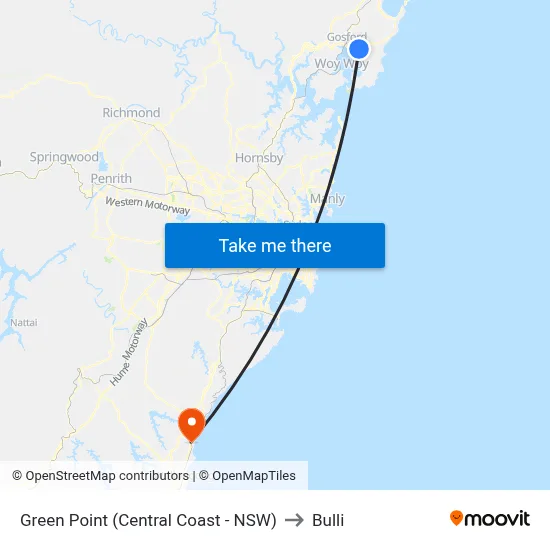 Green Point (Central Coast - NSW) to Bulli map