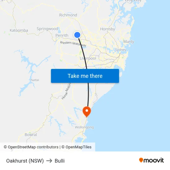Oakhurst (NSW) to Bulli map