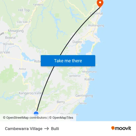 Cambewarra Village to Bulli map