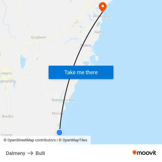 Dalmeny to Bulli map