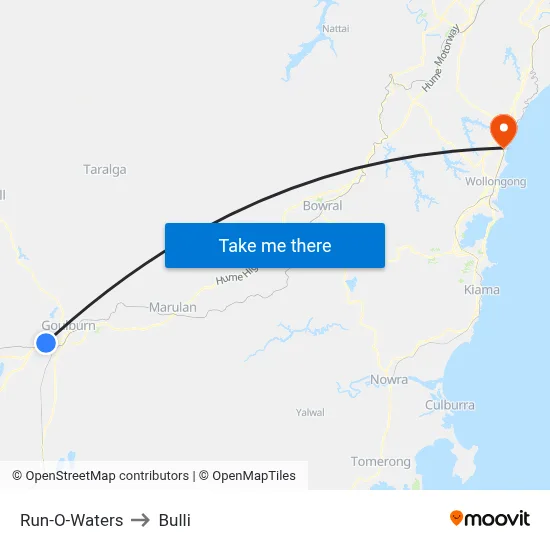 Run-O-Waters to Bulli map
