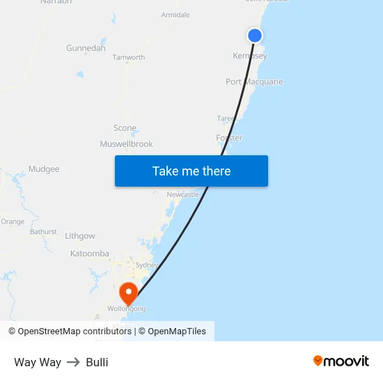 Way Way to Bulli map