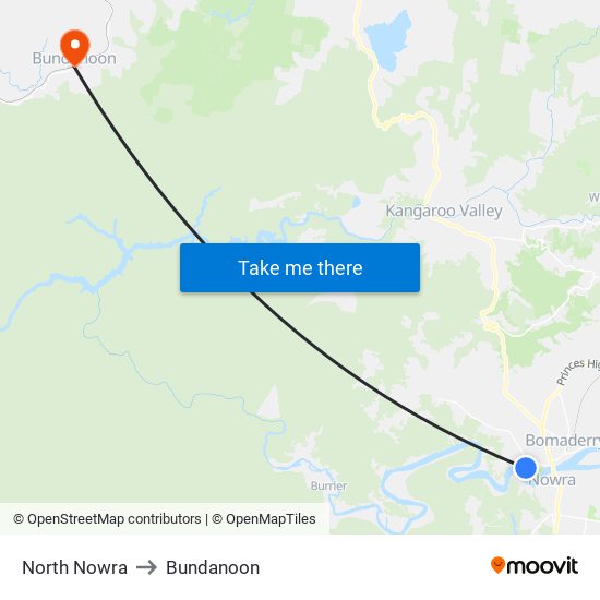 North Nowra to Bundanoon map