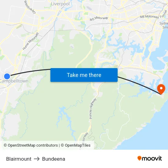 Blairmount to Bundeena map