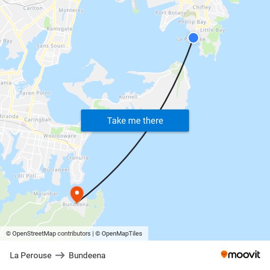 La Perouse to Bundeena map