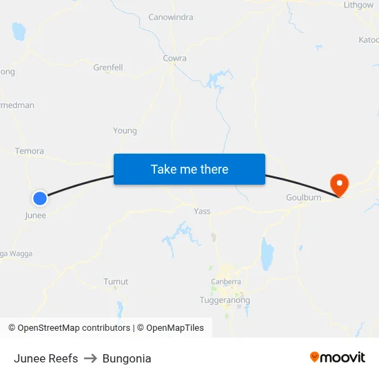 Junee Reefs to Bungonia map