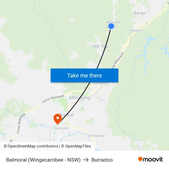 Balmoral (Wingecarribee - NSW) to Burradoo map