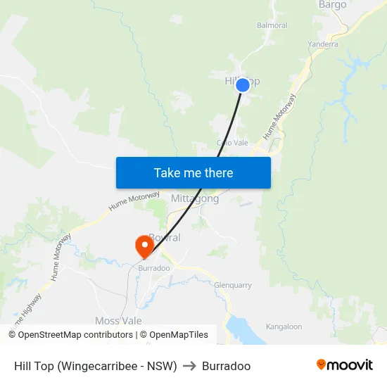 Hill Top (Wingecarribee - NSW) to Burradoo map