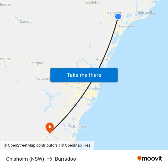 Chisholm (NSW) to Burradoo map